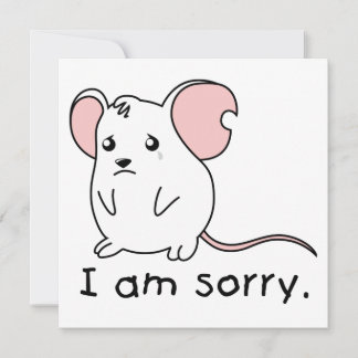 Jag är ledsen att jag Gråter Vita Mouse Card Frimä Kort