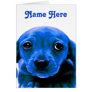 Jag är ledsen Blue Ledsen Puppy Hund Ögon Hälsningskort