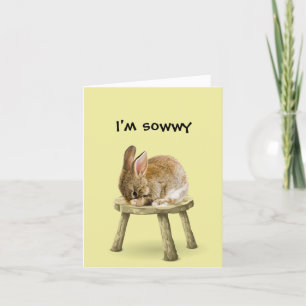 Jag är ledsen Bunny Rabbit Card Tack Kort