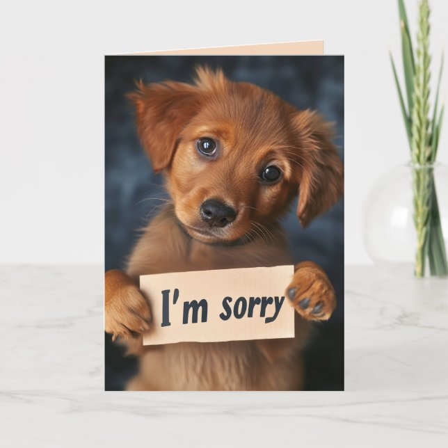 Jag är ledsen Cute Puppy Kort (Framsida)