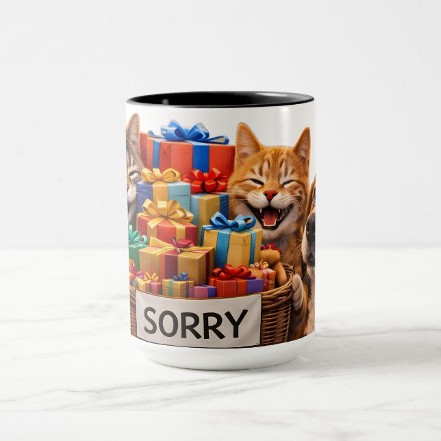 Jag är ledsen, ginger katt kaffemugg söt ursäkt pr (Center)