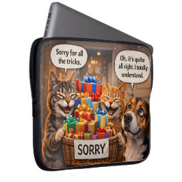 Jag är ledsen, katt och hund söta fantasifulla urs laptop fodral