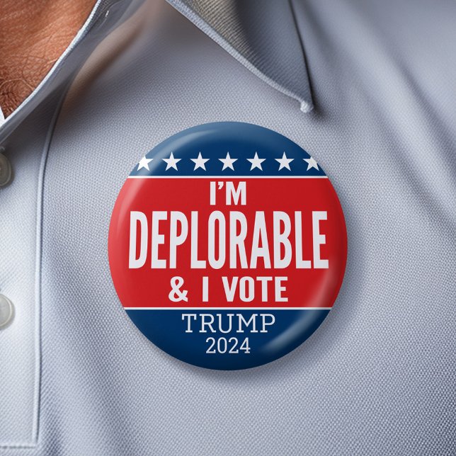 Jag är ledsen och jag röstar - Donald Trump 2016 Knapp (Trump 2024 Button)