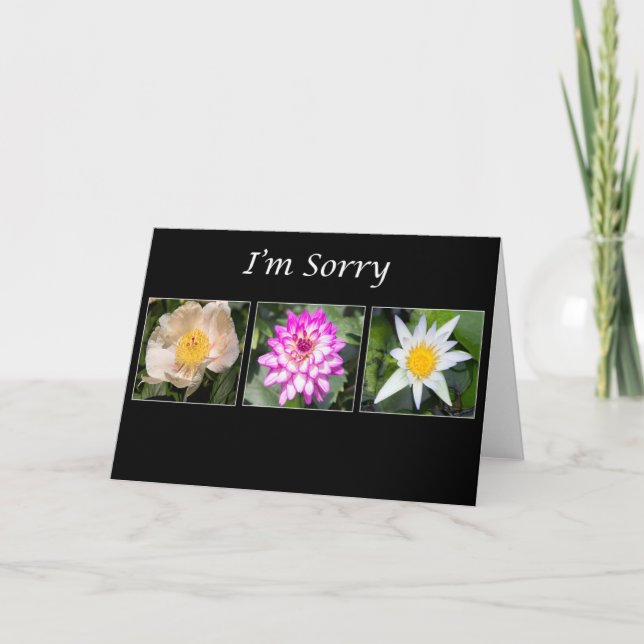 Jag är ledsen Peony, Dahlia, Lotus Botanical Kort (Framsida)