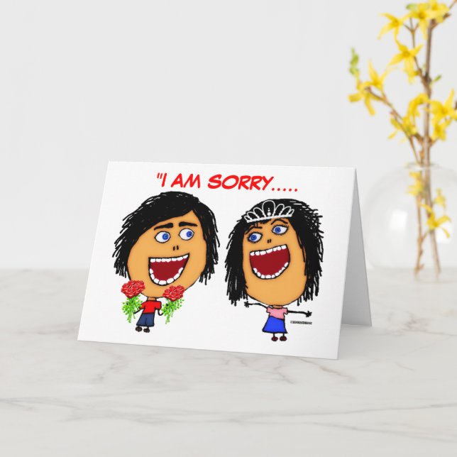 Jag är ledsen Tecknad Kort (Gul blomma)