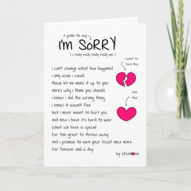 Jag är ledsen/ursäkta mig kort (Framsida)