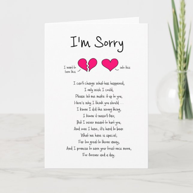Jag är ledsen/ursäkta mig kort (Framsida)