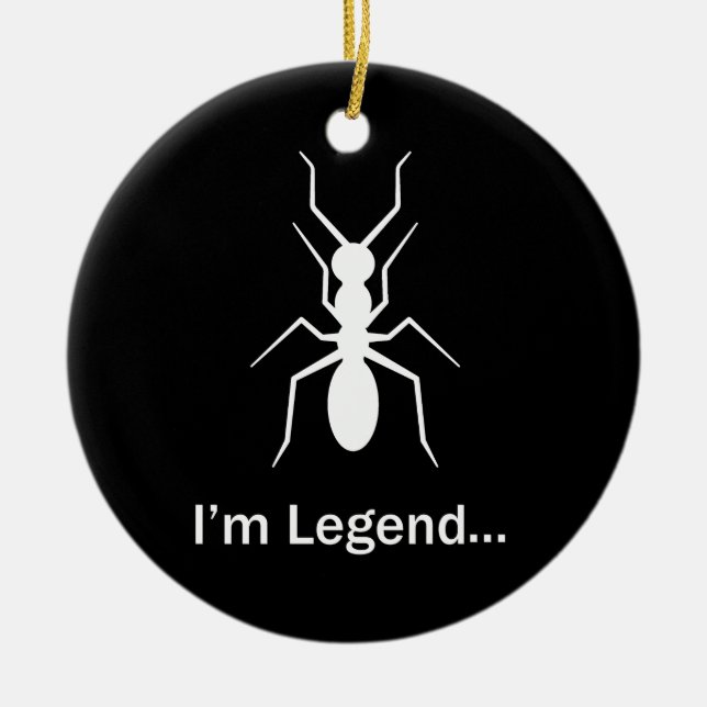 Jag är legend julgransprydnad keramik (Framsidan)