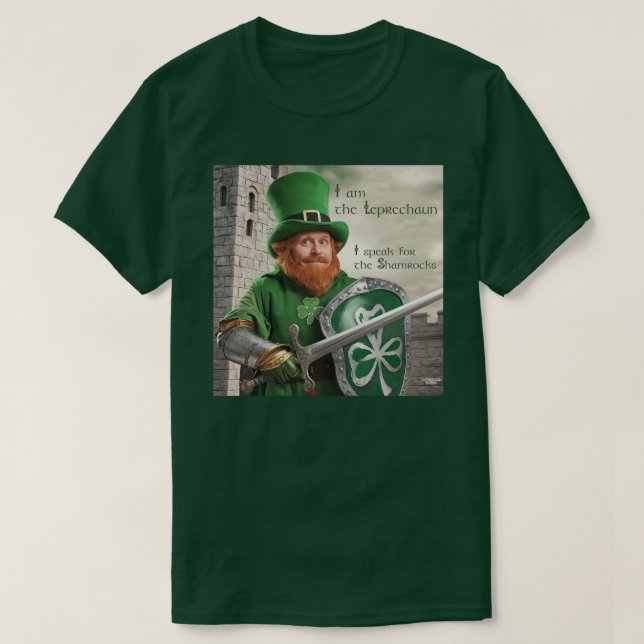 Jag är Leprechaun, försvarare av Shamrocks. T Shirt (Design framsida)