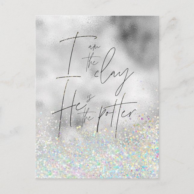 Jag är leran, han är Potter kristen Vykort (Framsida)