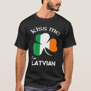 Jag är lettisk Shamrock Lettland St. Patrick's. T Shirt