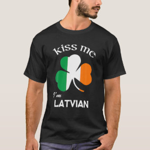 Jag är lettisk Shamrock Lettland St. Patrick's. T Shirt