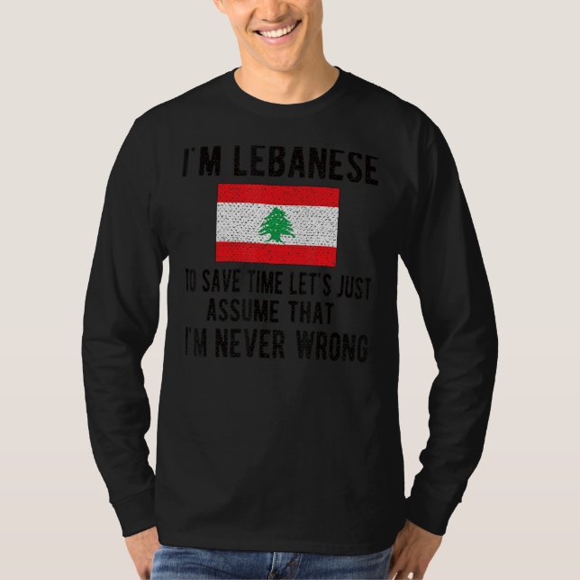 Jag är libanesiska libanesiska Flagga T Shirt (Framsida)