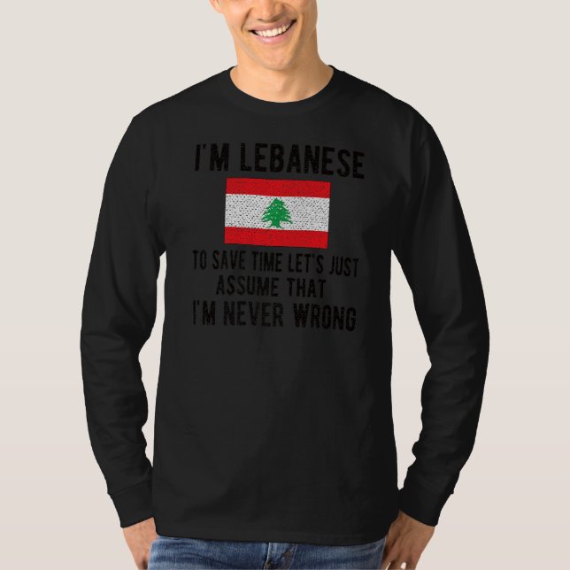 Jag är libanesiska libanesiska Flagga T Shirt (Framsida)