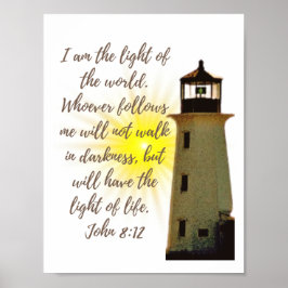Jag är Light John 8:12 med Light House Poster