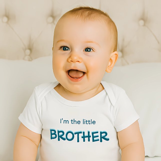 Jag är lillebror Modern Färgrik Pojkens Baby  T Shirt (Skapare uppladdad)