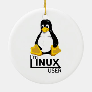 Jag är Linux-användare Julgransprydnad Keramik