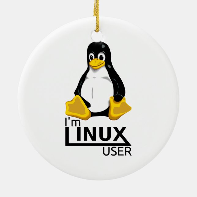 Jag är Linux-användare Julgransprydnad Keramik (Baksidan)