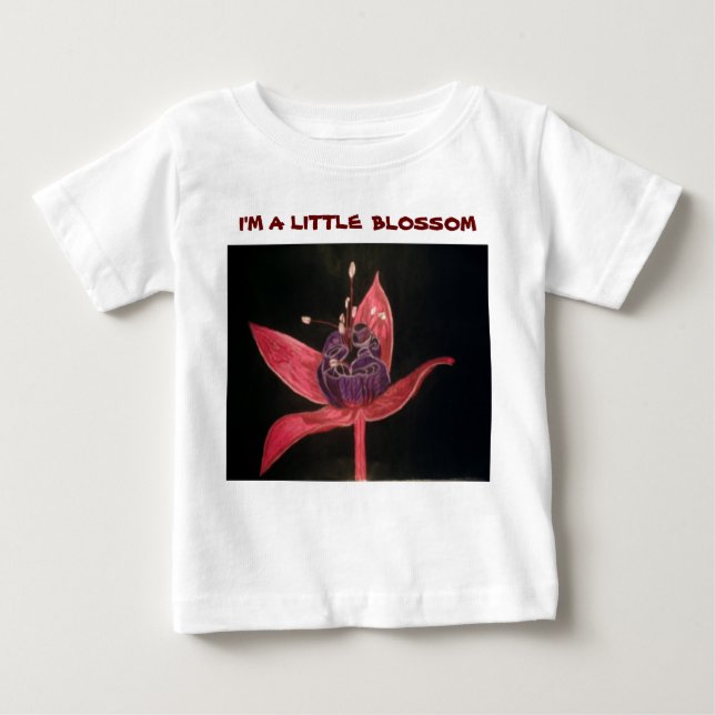 JAG ÄR LITE, BLOMMAR baby T Shirt (Framsida)