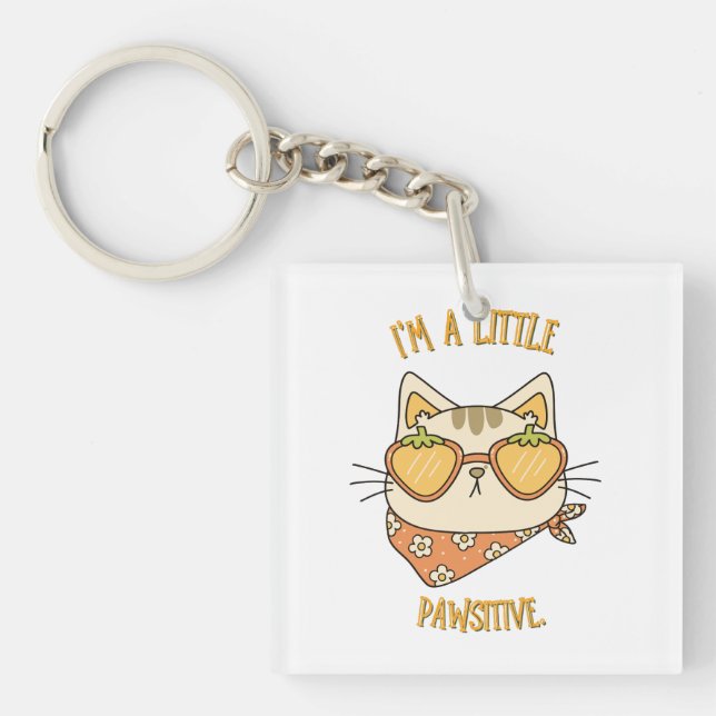 "Jag är lite pawsitiv" Katt med jordgubbssungl (Framsidan)