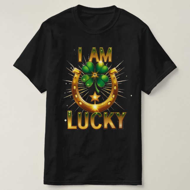 Jag är Lucky - fetstilt symbol T-Shirt Design (Design framsida)