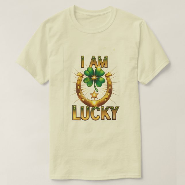 Jag är Lucky - fetstilt symbol T-Shirt Design (Design framsida)