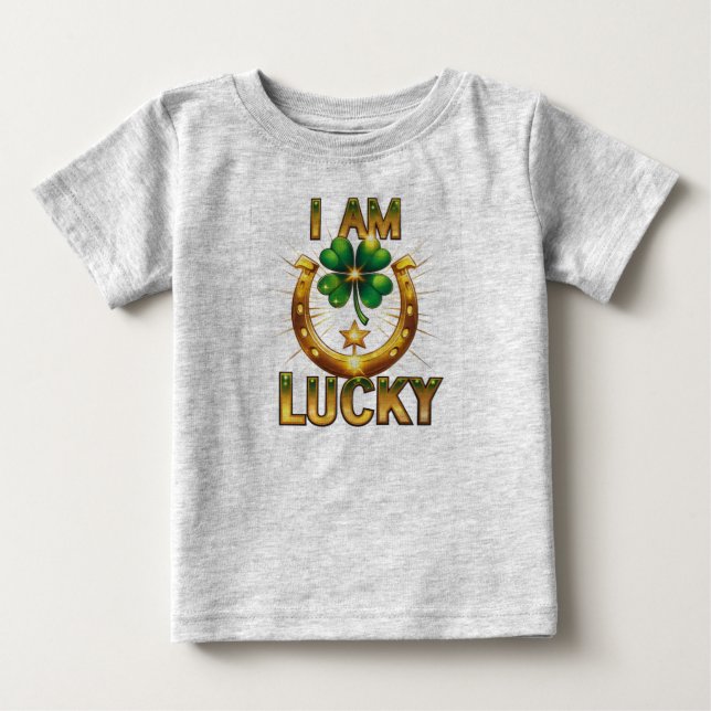 Jag är Lucky - fetstilt symbol T-Shirt Design (Framsida)