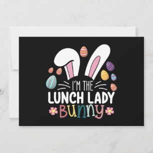 Jag är Lunch Dam Bunny Påsk Matching Inbjudningar