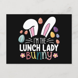 Jag är Lunch Dam Bunny Påsk Matching Vykort