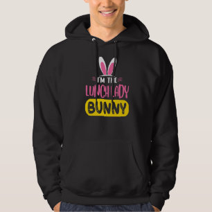 Jag är Lunch Dam Bunny Rabbit Öron Egg Funny Eas Hoodie