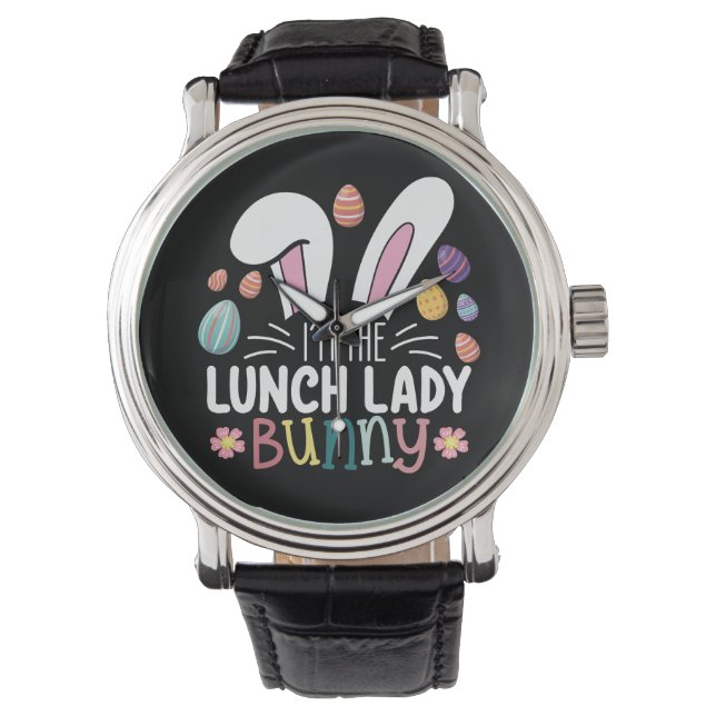 Jag är Lunch Lady Bunny Påsk Matchande Armbandsur (Framsida)