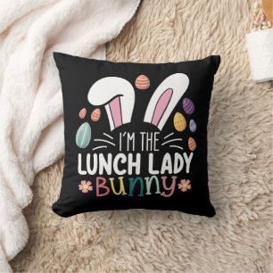 Jag är Lunch Lady Bunny Påsk Matchande Kudde
