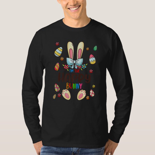 Jag är Lycklig Bunny Påsk Day Matching Familg Egg T Shirt (Framsida)