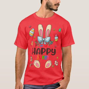 Jag är Lycklig Bunny Påsk Day Matching Familg Egg T Shirt