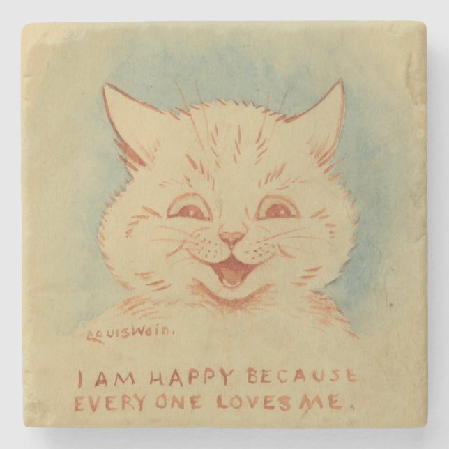 Jag är Lycklig eftersom alla Kärlek mig (leende ka Stenunderlägg (Framsidan)