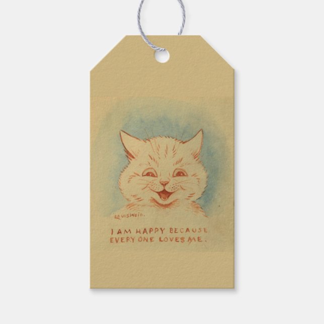 Jag är Lycklig eftersom alla Kärlek mig (Louis Wai Presentetikett (Framsidan)