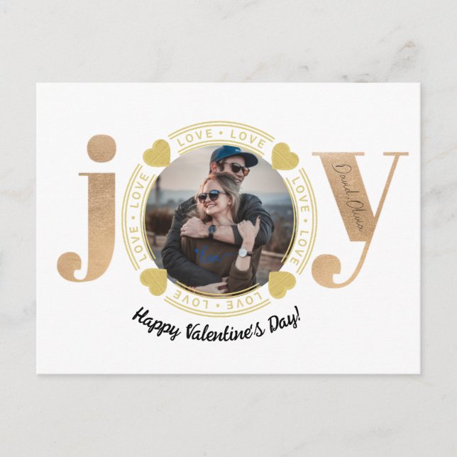 Jag är Lycklig för att tillbringa Alla hjärtans da Vykort (Framsida)