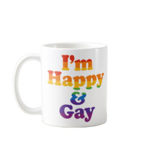 “Jag är lycklig & gay” Mugg – Modig Pride Kaffe Ko