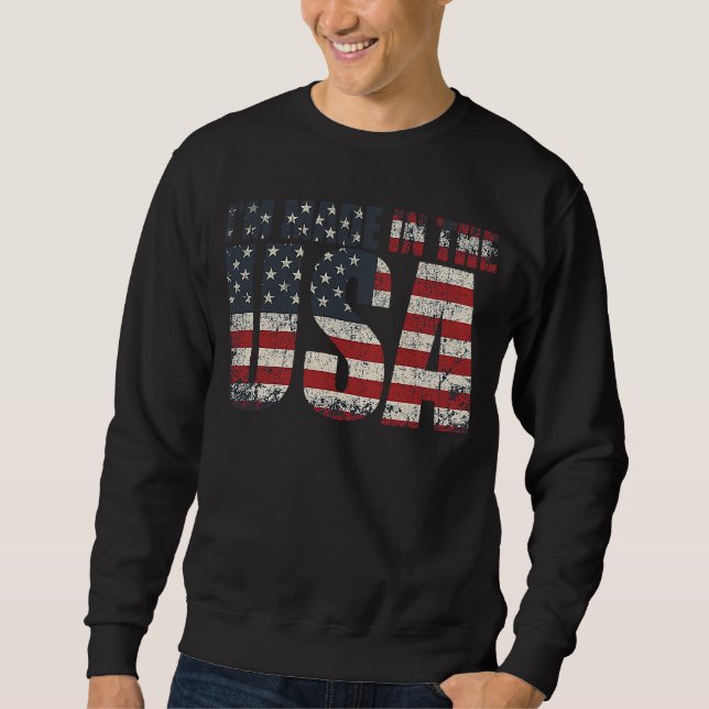 Jag är Made i USA American Flagga Lång Ärmad Tröja (Framsida)