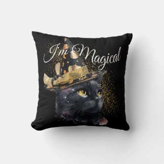 Jag är Magic Black Cat Anpassade Dekorativ kudde
