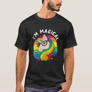 Jag är Magic Lesbisk Rainbow Unicorn LGBT Gay pri T Shirt