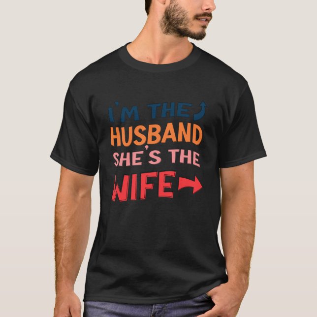 Jag är make, hon är hustru Pullover Hoodie T Shirt (Framsida)