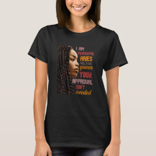 Jag är mäktig Aries Melanin Queen African American T Shirt