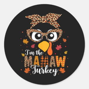 Jag är Mamaw Turkey Matching Family Thanksgiving Runt Klistermärke