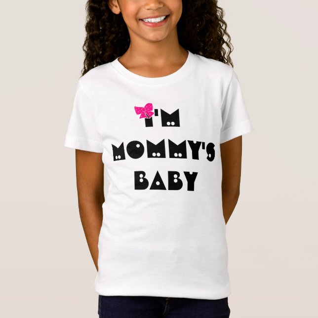 "Jag är Mamma Baby" (rosa båge) T Shirt (Framsida)