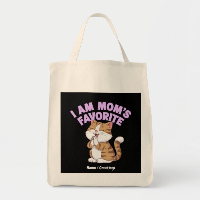 Jag är Mamma Favorite: Lustigt Gift Idea Tygkasse (Framsidan)