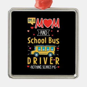 Jag är Mamma och Buss. Julgransprydnad Metall