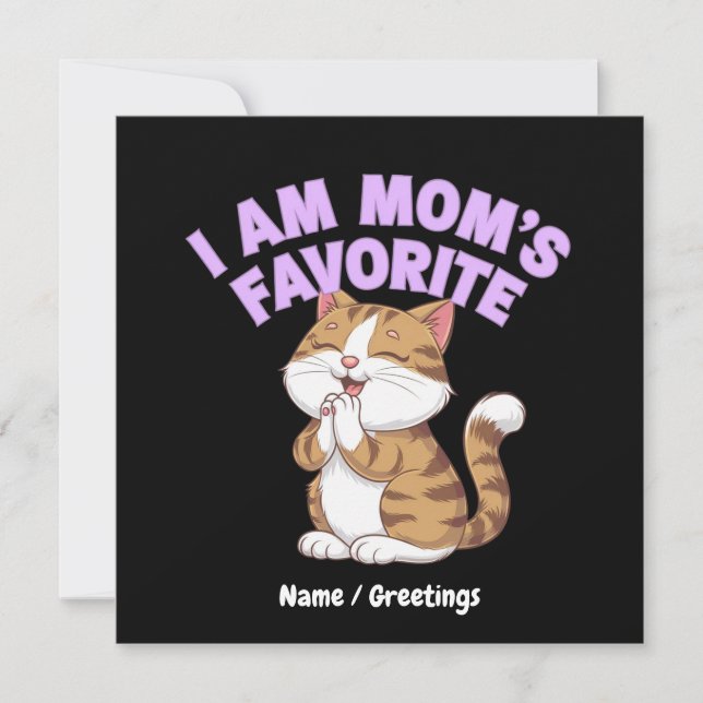 Jag är mammas favorit: Rolig presentidé  Inbjudningar (Framsida)