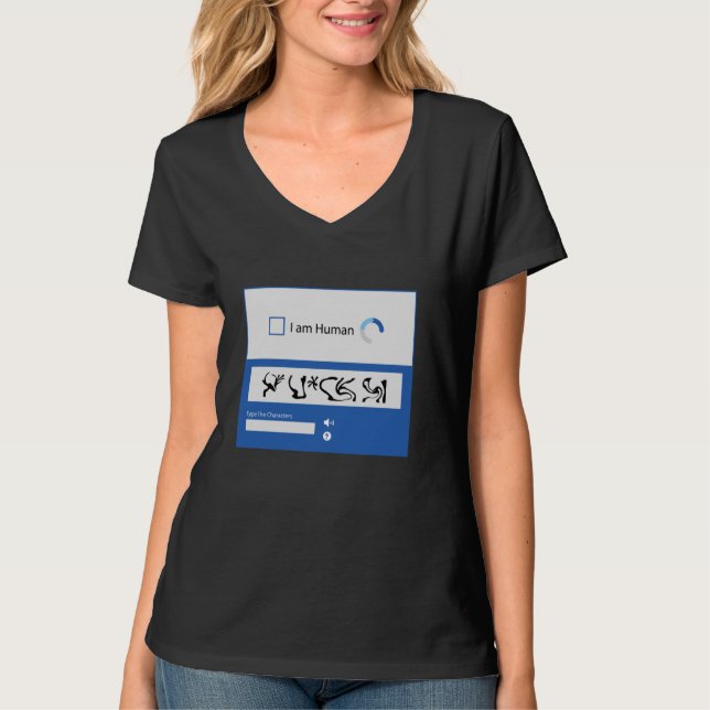 Jag Är Människa Captcha-verifieringsdesign T Shirt (Framsida)