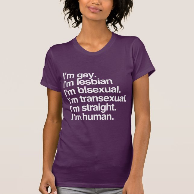 Jag är människa precis som du t-shirt (Framsida)